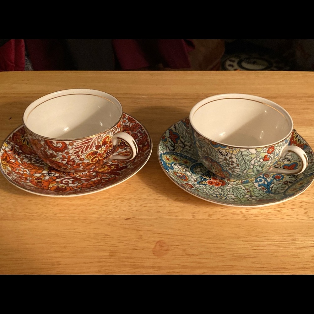 Vintage Alfred Meakin England Paisley Teacups and Saucers🥰👩‍🦱